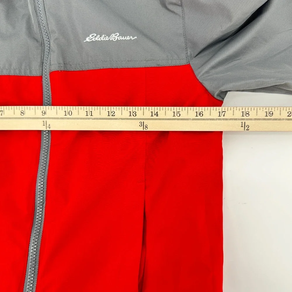 Eddie Bauer Kids Red‎ Gray Hooded Windbreaker Jacket Size S 7 8 Lightweight
